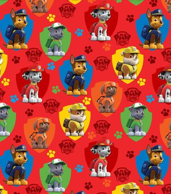 Paw Patrol Shields Fleece Fabric Paw Patrol Stickers, No Sew Fleece Blanket, Paw Patrol Nickelodeon, Baby Box, Wallpaper Iphone Christmas, Baby Scrapbook, Craft Store, Paper Frames, Joanns Fabric And Crafts