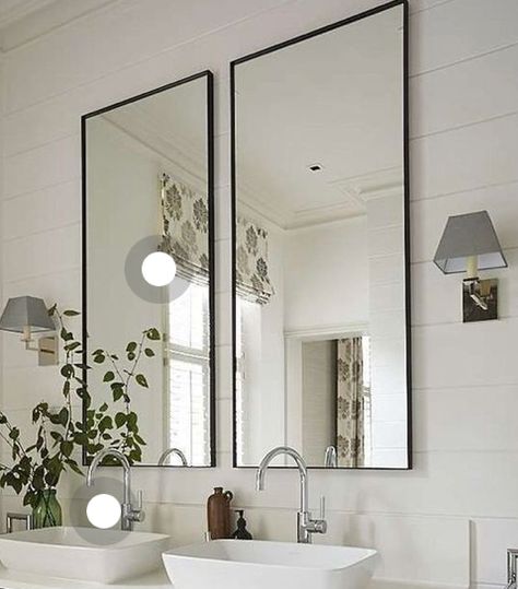 Tall Mirror In Bathroom, Tall Vanity Mirrors, Tall Mirror Bathroom, Tall Vanity Mirror, Tall Bathroom Mirrors, Bathroom Mirror With Sconces, Modern Spanish Home, Bath Mirrors, Tall Wall Mirrors