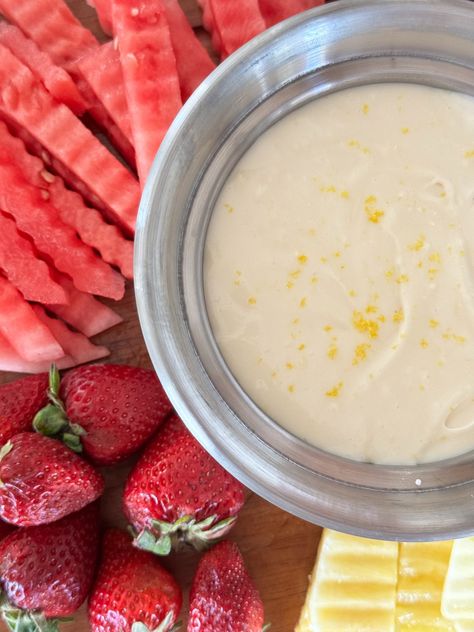 Lemonade Dip Lemonade Fruit Dip, Lemonade Dip, Poolside Dips, Appetizer Foods, The Sassy Barn, Poolside Dip, Lemon Dip, Homemade Coffee Drinks, Diy Lemonade