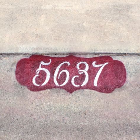 Fancy Curb Address Stencil Romantic Frame, House Numbers Diy, Painted House, Number Stencils, Address Numbers, House Number, Stencil Painting, Diy Inspiration, Painting Ideas