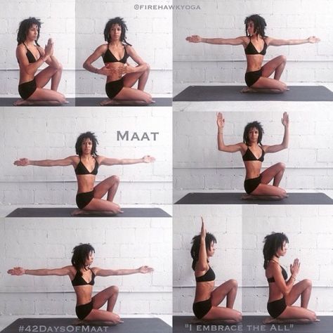 42 Laws Of Maat, Laws Of Maat, Kemetic Yoga, Yoga Challenge Poses, Yoga Branding, Spiritual Yoga, Basic Yoga, Beach Yoga, Bodyweight Workout Beginner