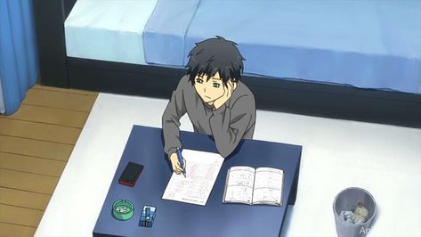 Arata estudiando  ReLife Anime, Art