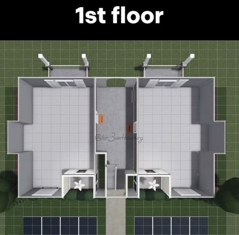 Bloxburg City Apartment Layout, Apartment Building Layout Bloxburg, Apartment Complex Layout Bloxburg, Bloxburg Apartment Layout Ideas, Town Houses Bloxburg, Bloxburg Apartment Layout Exterior, Town Layout Ideas, Roblox Apartment, Blocksburg Layout