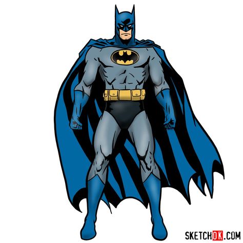 How to draw Batman in a classic suit - Step by step drawing tutorials How To Draw Batman, Batman Cake Topper, Drawings To Color, Batman Concept Art, Chanel Art Print, Batman Concept, Batman Drawing, Drawing Superheroes, Dc Comics Superheroes