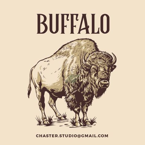 VECTOR BUFFALO DESIGN FOR SALE Buffalo Shirt Design, Buffalo Illustration Design, Buffalo Graphic Design, Buffalo Illustration, Buffalo Drawing, Harley Davidson Fabric, Buffalo Design, Buffalo Art, Buffalo Shirt