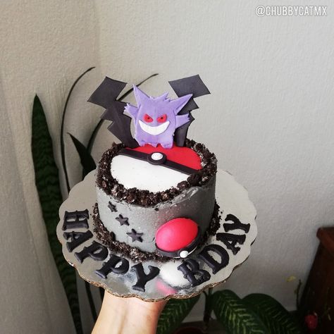 Pokemon Cake pastel Gengar Cake Ideas, Gengar Cake, Pokemon Themed Party, Gengar Pokemon, 10 Birthday, Party Room, Birthday Idea, Bday Ideas, 10th Birthday