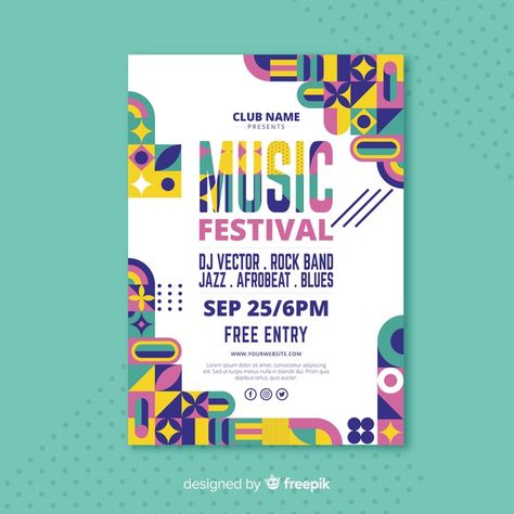 Summer Posters, Mises En Page Design Graphique, Event Poster Template, Poster Graphic Design, Desain Buklet, Facebook Cover Design, Festival Flyer, Music Festival Poster, Event Poster Design