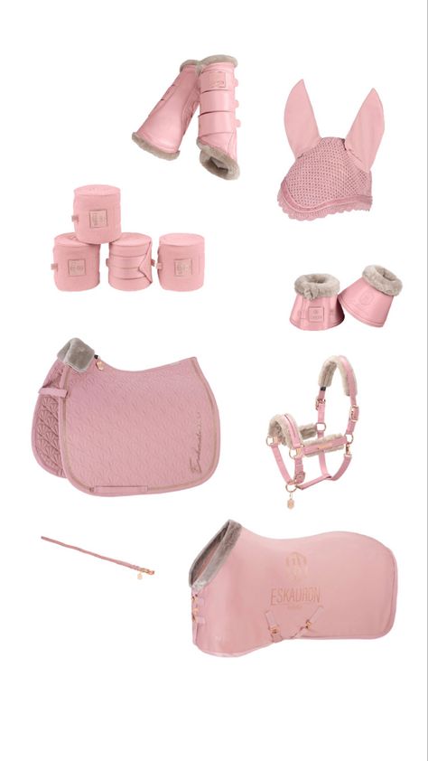 Pink Horse Accessories, Pink Horse Saddle, Pink Tack Set, Pink Horse Tack, Luxury Horse Barns, Riding Outfit Equestrian, Halter Horse, Horse Braiding, Horse Riding Aesthetic