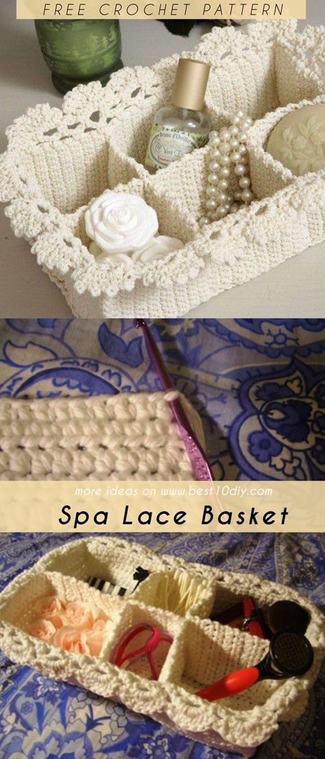 Organization Crochet Patterns, Crochet Patterns Bathroom, Free Crochet Household Patterns, Free Small Crochet Basket Pattern, Crochet Couch Caddy Free Pattern, Crochet Locker Organizer, Crochet Makeup Organizer, Crochet Containers Patterns Free, Crochet Storage Free Pattern