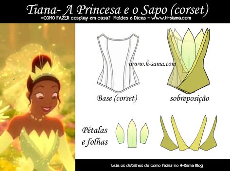 Princesa Tiana Disney, Princess Tiana Costume, Princess Tiana Dress, Tiana Princess And The Frog, Disney Cosplay Ideas, Tiana Costume, Corset Tutorial, Tiana Birthday Party, Princess Frog