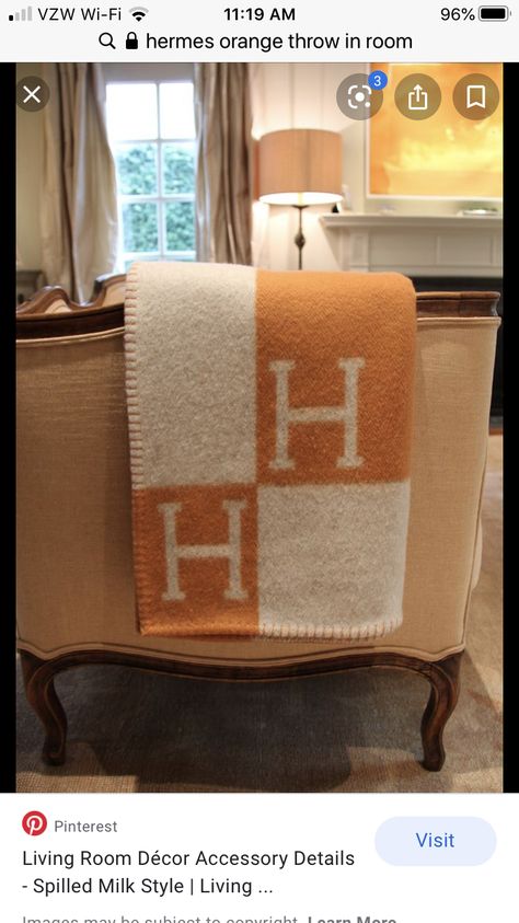 Glam Barbie, Hermes Blanket, Hermes Home, Hermes Orange, Luxury Throws, Gorgeous Fabrics, The Hamptons, Home Accessories, Modern House