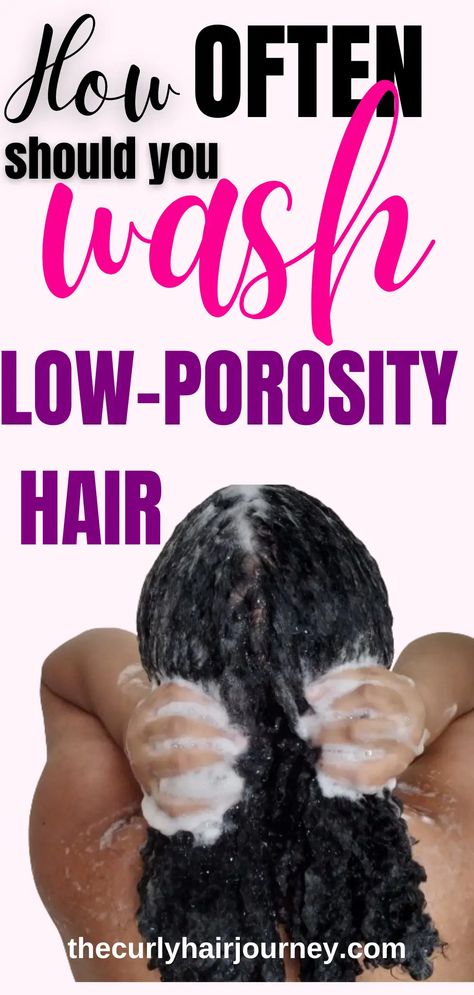 How Often Should You Wash Natural Low Porosity Hair? – The Curly Hair Journey Wash Day Routine Natural, Hair Washing Tips, Low Porosity Hair Regimen, Curly Hair Journey, Low Porosity Hair Care, Hair Wash Day, Low Porosity Natural Hair, Wash Day Routine, Quick Hair Growth