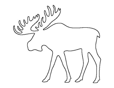 Moose pattern. Use the printable outline for crafts, creating stencils, scrapbooking, and more. Free PDF template to download and print at http://patternuniverse.com/download/moose-pattern/ Moose Template, Fargelegging For Barn, Moose Silhouette, Wood Burning Patterns Stencil, Stenciled Table, Animal Templates, Free Stencils, Wood Burning Patterns, Animal Silhouette