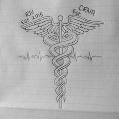 Labor Nurse Tattoo, Nurse Tattoo Ideas, Nursing Tattoos, Caduceus Tattoo, Nurse Pinning, Symbols Tattoos, Nurse Symbol, Ems Tattoos, Medical Tattoo