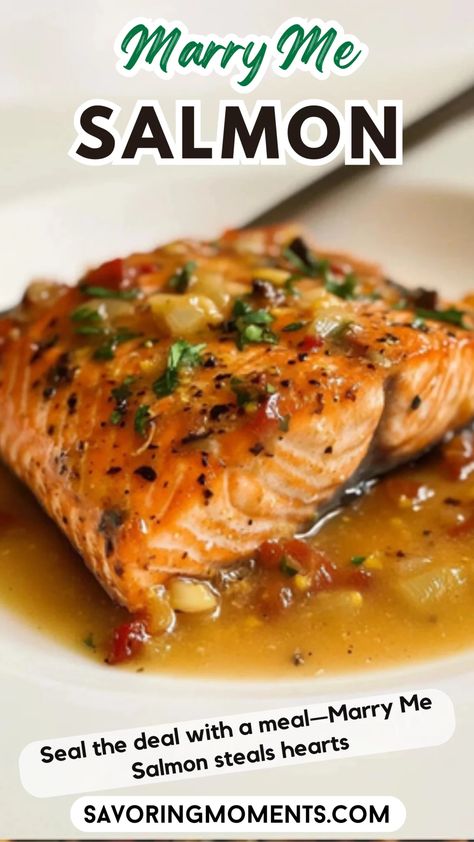 A Dish Worth Falling For This creamy, flavorful Marry Me Salmon is irresistibly delicious and perfect for impressing your loved ones. With a rich, velvety sauce and perfectly cooked salmon, it’s love at first bite. Turn your ingredients into magic – get the recipe. #salmonrecipes #marrymesalmon #easydinnerideas #quickmeals #seafoodlovers #creamyrecipes #weeknightdinners #romanticdinnerideas #homecooking #dinnergoals Salmon Crock Pot Recipes, Amazing Salmon Recipes, Crockpot Salmon Recipes, Marry Me Salmon, Crockpot Salmon, Heart Succulent, Cooked Salmon, Love At First Bite, Creamy Recipes