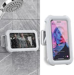 Shower Phone Holder, Wall Phone Holder, Wall Phone, Adhesive Wall Hooks, Shower Holder, Bath Gift, Waterproof Phone, Shower Accessories, Phone Mount