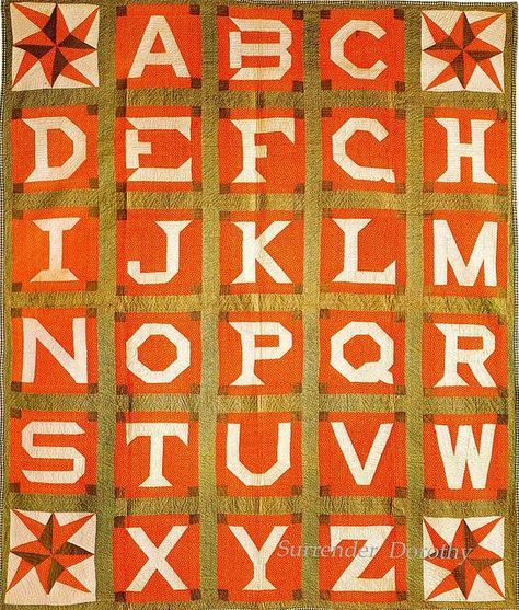 Alphabet Quilt, Vintage Quilts Antiques, Letter Ideas, Old Quilts, Antique Quilts, Quilting Tutorials, Hand Quilting, Vintage Quilts, Beautiful Quilts