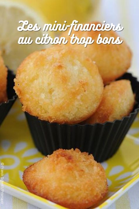 La recette des mini financiers au citron #recette #idéerecette #recettefacile #financiers #citron Cake Factory, Mini Desserts, Diner, Fondant, Biscuits, 3 D, Caramel, Muffins, Lemon