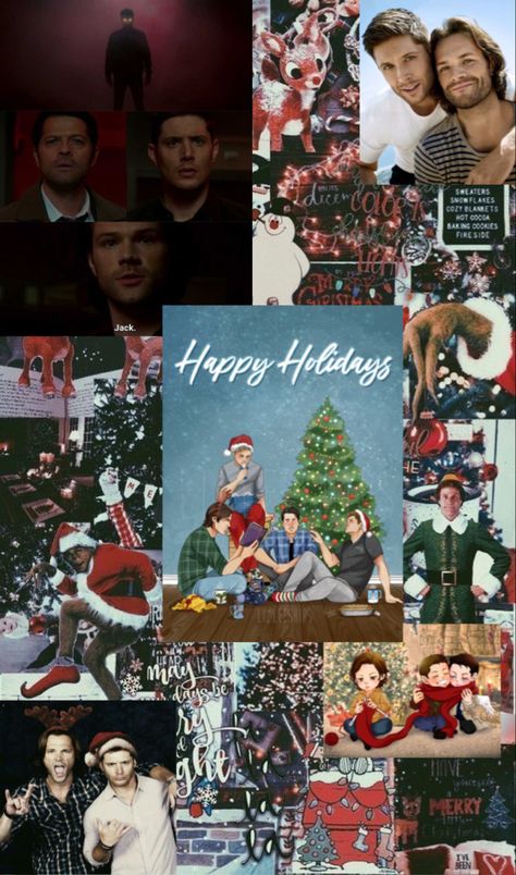 Supernatural Christmas Wallpaper, Supernatural Background, Supernatural Christmas, Random Wallpaper, Castiel Supernatural, Supernatural Imagines, Supernatural Wallpaper, Backgrounds Phone, Supernatural Memes