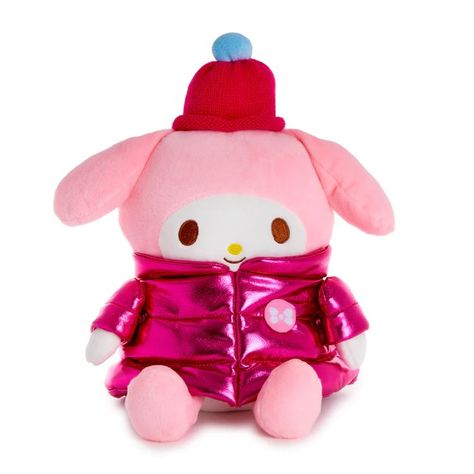 Metallic Puffer Jacket, My Melody Plush, Melody Plush, Sanrio Plush, Pompom Beanie, Kitty Cafe, Free Friends, Small Icons, Hello Kitty And Friends