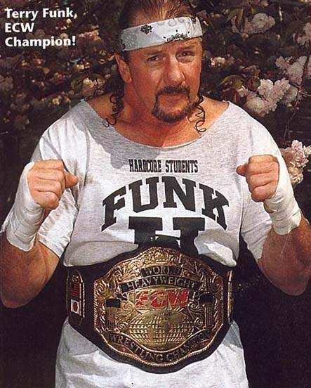 Terry Funk  June 30,1944 - Terrence "Terry" Funk is an American professional wrestler and actor known chiefly for the hardcore wrestling style he adopted in the latter part of his career that inspired many younger wrestlers, including Mick Foley. Funk has appeared in the NWA, AWA, WWF/E, WCW, ECW, ROH, and TNA. Happy Birthday Terry, Terry Funk, Ecw Wrestling, Harley Race, Famous Wrestlers, Wwf Superstars, Wwe Funny, World Championship Wrestling, Mick Foley