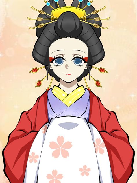 Oiran.. Oiran Demon Slayer Base, Orian Giyuu, Oiran Demon Slayer, Oiran Hair, Oiran Anime, Oiran Kimono, Mugen Train Arc, Entertainment District Arc, Swordsmith Village Arc