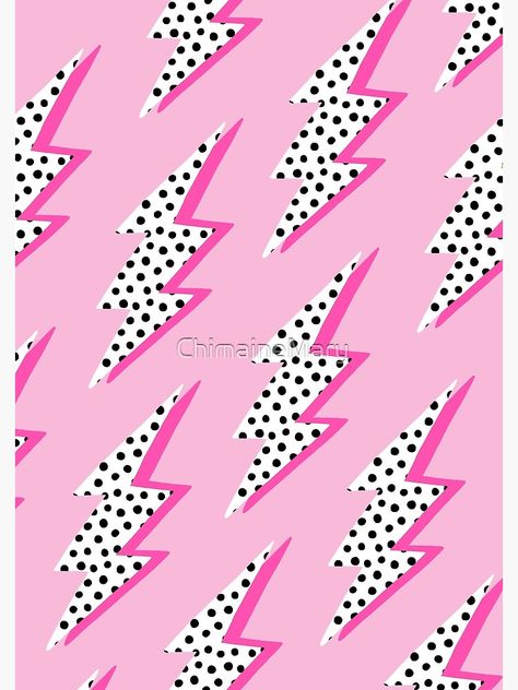 "Pink lightning bolt" Poster by ChimaineMary | Redbubble Photo Wall Pictures, Lightning Drawing, Bolt Poster, Pink Lightning Bolt, Pic Wall, Pink Lightning, Pink Collage, Bedroom Wall Collage, Wallpaper Collage