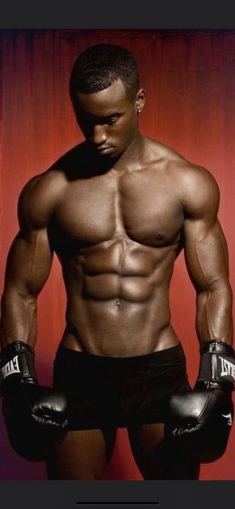 Gym Men Motivation, Black Male Models, Perfect Abs, Chocolate Men, Black God, Taurus Man, Boxing Gloves, 50 Shades, Muscle Men