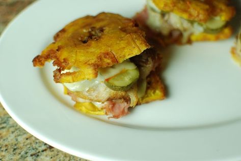 Mini Cuban Tostone Sandwiches - The Food in My Beard Cubano Sandwich, Fried Plantain, Cuban Dishes, Cuban Cuisine, Cuban Sandwich, Plantains Fried, Cuban Recipes, Great Appetizers, Dessert Appetizers