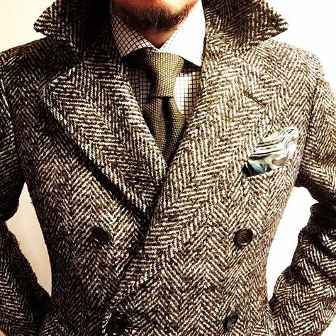 Tweed Herringbone Overcoat, Gentleman Mode, Style Masculin, A Jacket, Herren Outfit, Sharp Dressed Man, Mode Masculine, Well Dressed Men, 가을 패션