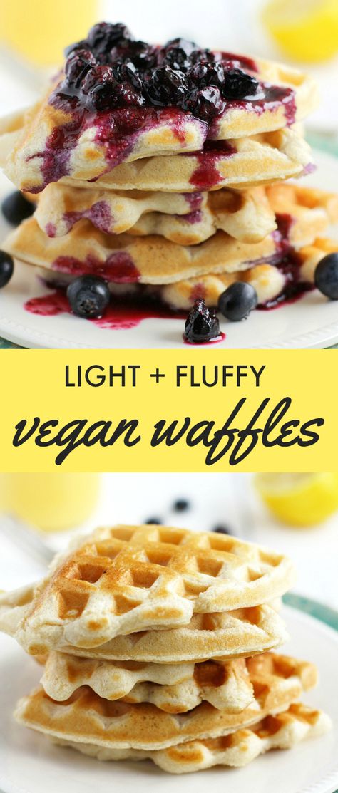 Pfannkuchen & Waffeln | Vegan Waffles Vegan Waffles, Weekend Break, Blueberry Sauce, Desserts Vegan, Tofu Scramble, Waffle Recipes, Vegan Treats, Sodium Bicarbonate, Vegan Sweets