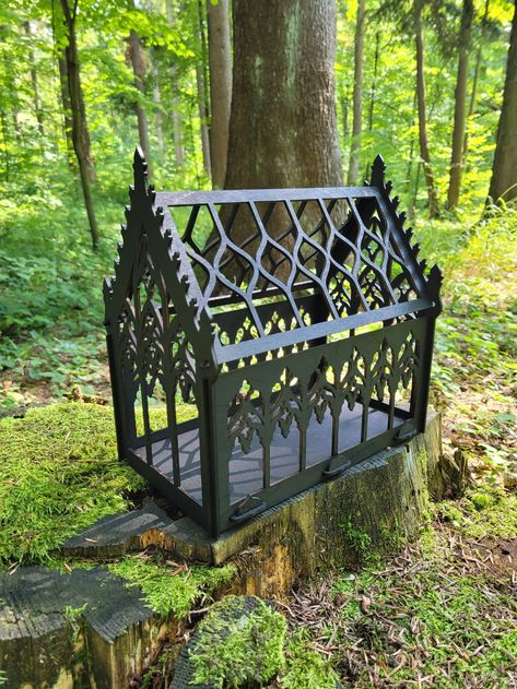 Gothic Greenhouse Gothic Rooting Station Propagation - Etsy Witchy Mansion, Gothic Greenhouse, Cat Castle, Fairy Bedroom, Goth Garden, Green Witchcraft, Gothic Garden, Small Flower Pots, Victorian Garden