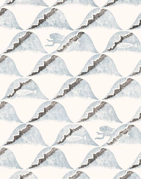 Wave (1929) Edward Bawden, History Wallpaper, Wave Wallpaper, Turner Prize, Waves Wallpaper, Crashing Waves, Applied Arts, Lino Print, Contemporary Artists