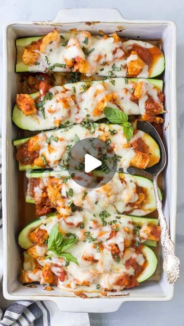 Krista | Healthy Food+Fitness on Instagram: "✨Day 5 of 7 Easy Chicken Dinners 👉🏼 CHICKEN PARMESAN ZUCCHINI BOATS 🥒 these are the best and healthiest way to indulge on your favorite comfort food! 🥳Zucchini stuffed with chicken tossed in a flavorful marinara Parmesan sauce and topped with melted mozzarella. They’re low-carb, high-protein and on the table ready to easy so fast! 😎

Comment “zucchini boat” to get the recipe sent straight to your DMs!📌

➡️ or go to https://www.joyfulhealthyeats.com/the-best-easy-chicken-parmesan-zucchini-boats/

#food52grams #thefeedfeed #feedyoursoul #feedyourbody #huffposttaste #buzzfeast #buzzfeedfood #forkfeed #whatsonmyplate #whatsforlunch #whatsfordinner #dinnerideas #lunchideas #mealprepping #highprotein #highproteinlowcarb #chickenrecipes #imsomart Chicken Parm Zucchini Boats, Chicken Parmesan Zucchini Boats, Zucchini Boat, Carb Sides, Ww Meals, Chicken Lunch, Easy Chicken Parmesan, Zucchini Boats, Parmesan Zucchini