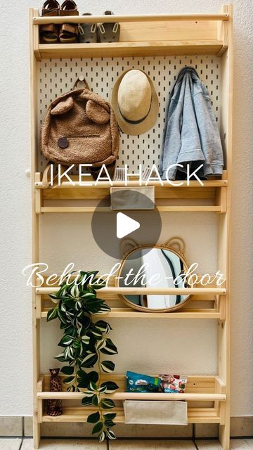 Ikea Hacks and Inspo on Instagram: "IKEA Behind-the-door Hack REVEAL! 😍

By POPULAR request, here is a step by step how to DIY the behind the door shelf hack. ⚒️✨

Check out this amazing space-saving hack by @cori.interior! 🙌

What you need:

Wood board 
IKEA Flisat 
IKEA SKADIS

See story or highlight for links 🔗 

How did it turn out? Let us know below 🤍

Follow for more DIY inspiration and clever hacks @ikeahacksandinspo. 💡✨

.
.
.

#ikeahacksandinspo #ikeahack #storagesolutions #storageideas #smallspaces #smallhallway #smallkitchen #smallkidsroom #diy #homedecor #interiordesign #interiorinspo #interior #homemade #interiorsolutions" Ikea Ploga, Ikea Nordkisa Hack, Grejig Ikea Hack, Small Kid Room Ideas, Ikea Hacks Hallway, Behind The Door Entryway, Ivar Shelf Hack, Ikea Plant Shelf, Perjohan Ikea Hacks