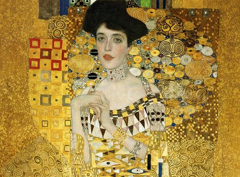 Gustav KLIMT : Portrait of Adele Bloch-Bauer I (detail) Tetyana Yablonska, Klimt Women, Famous Modern Art, Neue Galerie New York, Adele Bloch Bauer, Art Klimt, Gustav Klimt Art, Klimt Paintings, Klimt Art