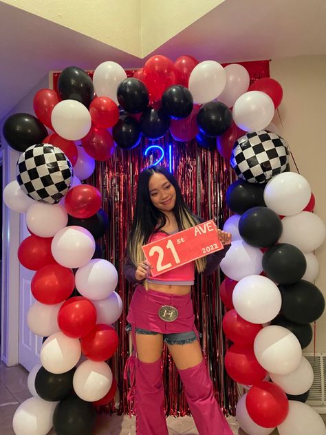 21st birthday photobooth props Streetsign Racing theme birthday Suki costums Car Themed Sweet 16, Tokyo Drift Party, F1 Theme Party Birthday, F1 Birthday Party Ideas, Birthday Photobooth Props, Ferrari Birthday, F1 Birthday, F1 Party, Ferrari Party