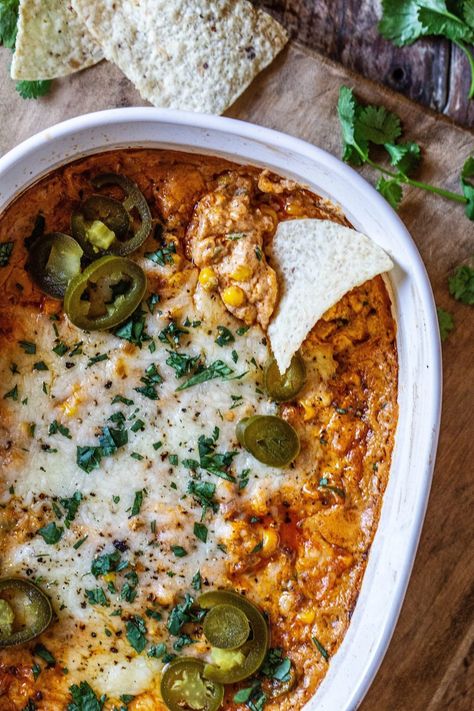 Hot Corn Dip with Chorizo - My Kitchen Little Dip With Chorizo, Chorizo Appetizer, Chorizo Dip, Easy Homemade Snacks, Hot Corn Dip, Corn Dip Recipes, Homemade Appetizer, Easy Corn, Hot Corn