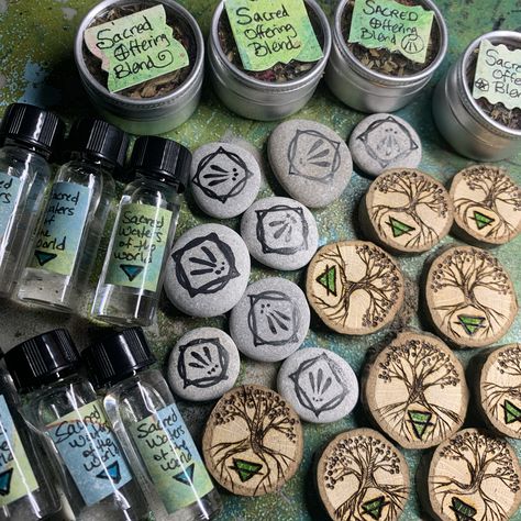 Druid’s Travel Altar or Pocket Altar – The Druids Garden Druidic Focus, Druid Altar, Pocket Altar, Nature Spirituality, Travel Altar, Sacred Groves, Beeswax Candles, Out And About, Beading Supplies