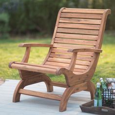 Outdoor Belham Living Avondale Adirondack Chair - Natural - NS-1501LV-OIL Wooden Outdoor Furniture, Adirondack Chair Plans, Building Things, Adirondack Furniture, Outdoor Wood Furniture, Diy Garden Furniture, Shop Organization, Rocking Chairs, Diy Chair