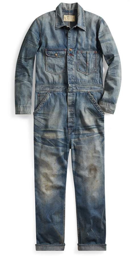 Ralph Lauren Indigo Denim Coverall Boomer Style, Coveralls Mens, Denim Coverall, Workwear Vintage, Denim Workwear, Stylish Suit, Boiler Suit, Indigo Denim, Acid Wash Denim