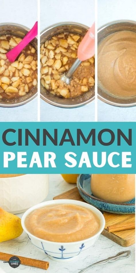 This cozy homemade Pear Sauce is so flavorful and made with little to no added sugar. You can make this recipe in a slow cooker or on the stovetop, and it can also be frozen or canned. Pear Sauce Recipe, Canning Applesauce, Canned Applesauce, Dried Pears, Pear Sauce, Apple Sauce Recipes, Spiced Pear, Apple Pear, Cinnamon Spice