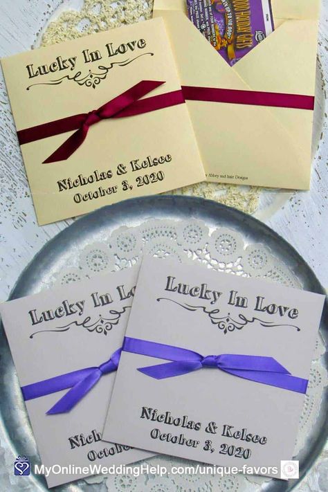 Lottery Ticket Scratch Off Favors are a favorite with guests. Look for more information and where to buy these envelopes in the non-traditional favor ideas post on MyOnlineWeddingHelp.com #WeddingIdeas #WeddingFavors #GuestGifts Lottery Ticket Wedding Favor, Bridal Shower Favors Cheap, Traditional Wedding Favours, Popcorn Wedding Favors, Wedding Favors Unique, Popcorn Wedding, Affordable Wedding Favours, Candy Gifts Diy, Wedding Favor Ideas