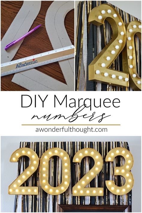 Diy Marquee Numbers, Marquee Numbers, Graduation Birthday Party, Ava Marie, Project Board, Holiday Inspiration, Cool Diy Projects, New Year's, Fun Diys