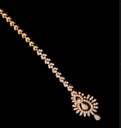 Diamond Tikka ~ Latest Jewellery Designs Diamond Mangtika Jewellery, Diamond Nethi Chutti Designs, Diamond Mangtika Design, Papadi Billa Designs Gold Latest, Papidi Billa Gold Designs, Diamond Mangtika, Tika Design, Diamond Tikka, Nethi Chutti