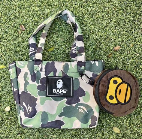 bathing bape mini tote Bape Kids, Reuseable Bag, Baby Milo, Japanese Magazine, Ape Bape, Money Stacks, Handbag Essentials, Recycle Bag, Kids' Bag