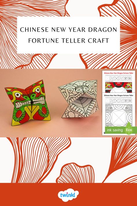 Chinese Fortune Teller, Craft Dragon, Chinese New Year Craft, New Year Craft, Chinese New Year Dragon, Chinese Crafts, Chinese New Year Crafts, Classroom Activity, New Year's Crafts