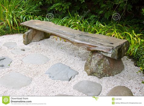 Bench In Japanese Garden Stock Photography - Image: 2487992 Concrete Garden Bench, Bench Garden, Small Japanese Garden, Japanese Style Garden, Brick Patterns Patio, Japanese Garden Landscape, Outdoor Garden Bench, Garden Water Feature, Japanese Photography