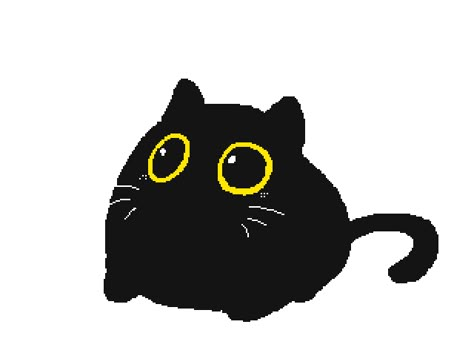 Black Cat Drawing, Cat Yawning, Cat Doodles, Cat Happy, Cat Doodle, Cat Hacks, Black Cat Art, Cat Character, Cute Black Cats