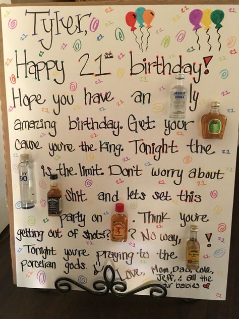 21st Birthday Care Package Turning 21, Diy 21st Birthday Gifts For Him, 21st Birthday Boyfriend, Alcoholic Gifts, Alcohol Birthday Cards, 21st Birthday Beer Cake, Diy 21st Birthday Gifts, Happy Birthday Quotes For Daughter, Birthday Beer Cake